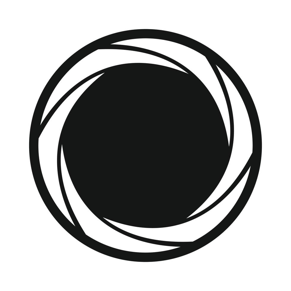 Camera shutter aperture icon, simple style vector
