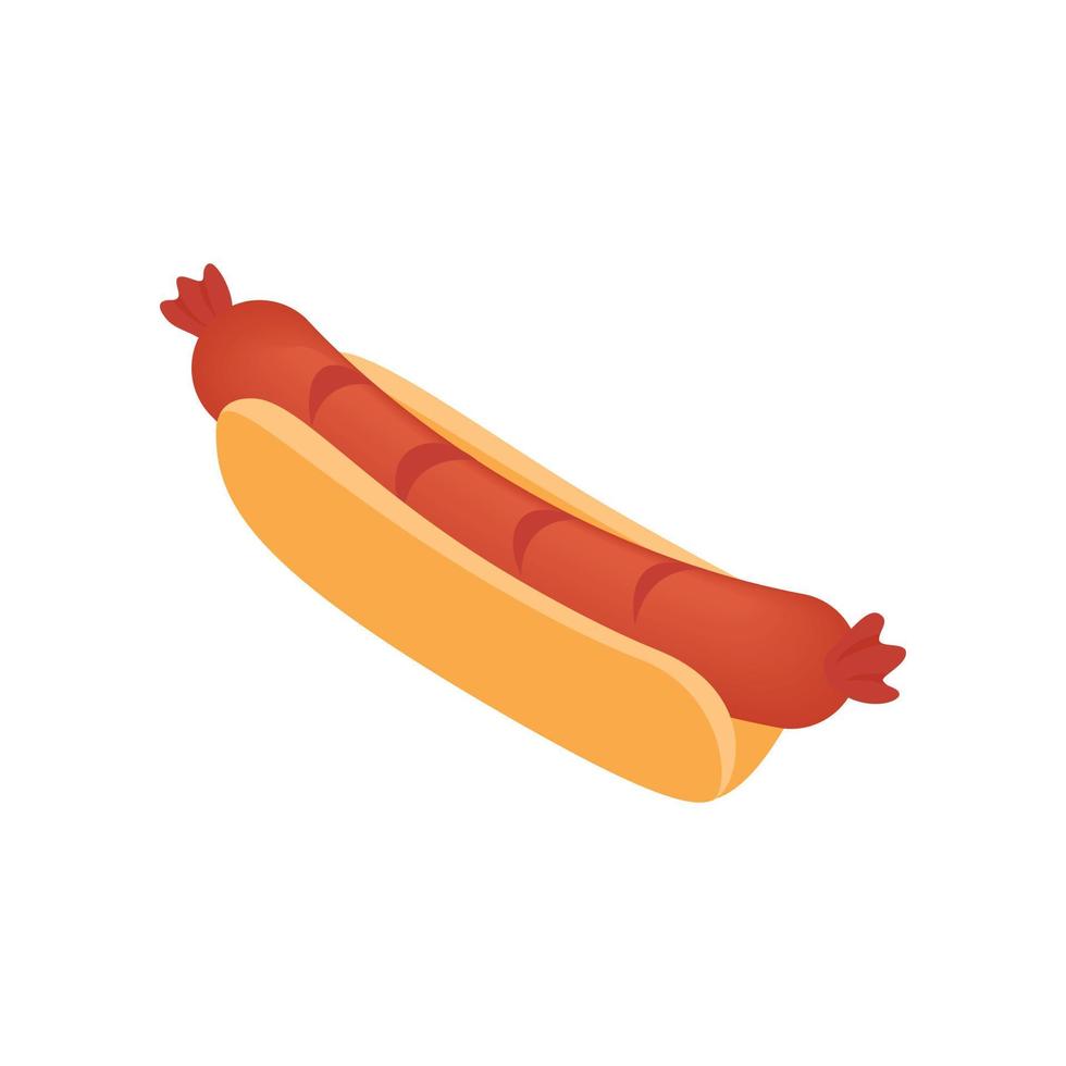 Hotdog isometric 3d icon vector