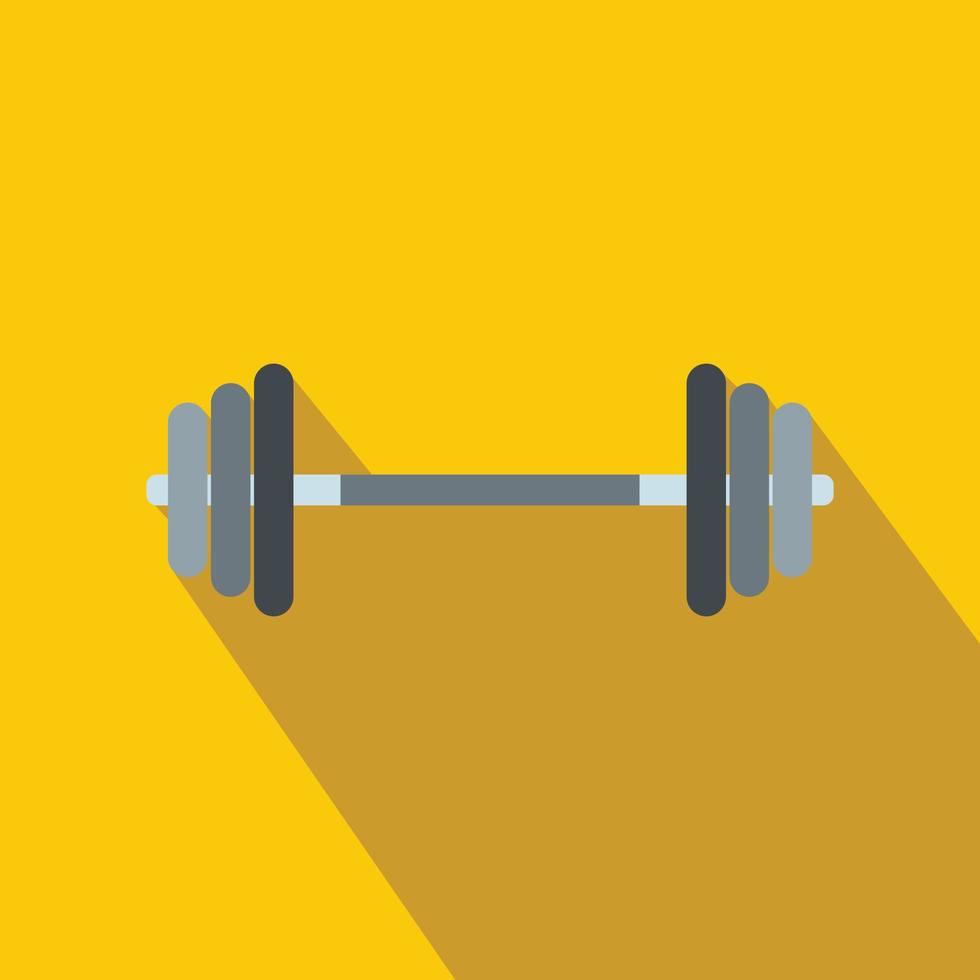 Barbell flat icon vector