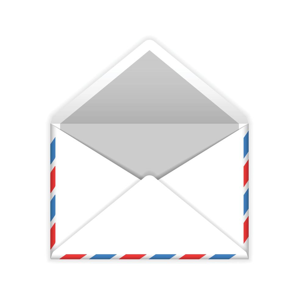 icono plano de correo de sobre abierto vector