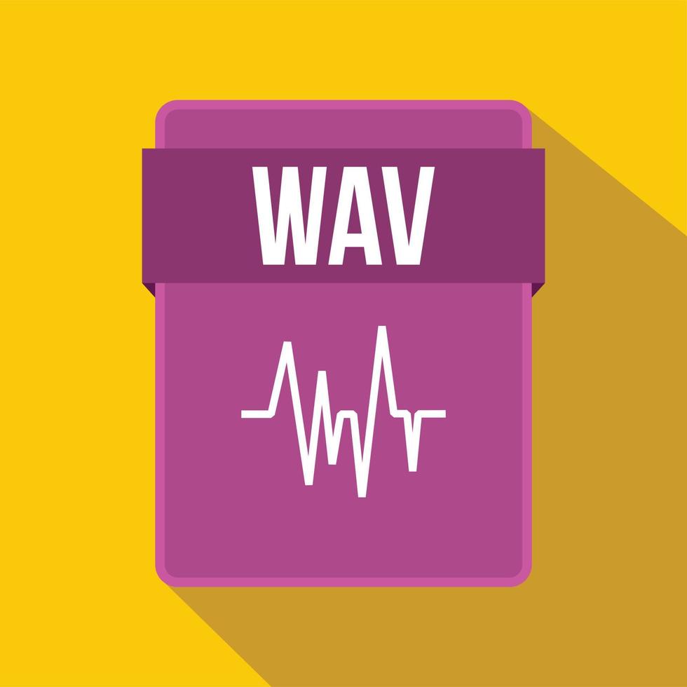 WAV file icon, flat style vector