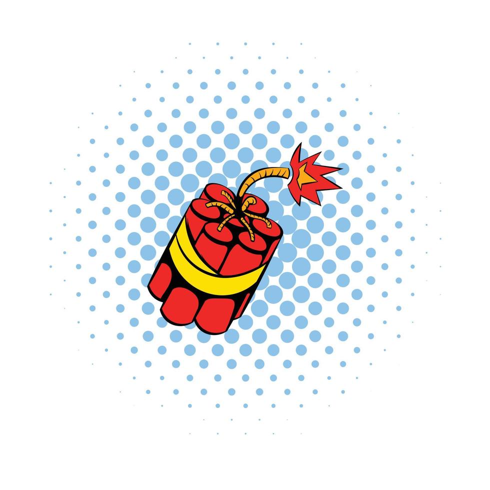icono de palos de dinamita roja, estilo comics vector