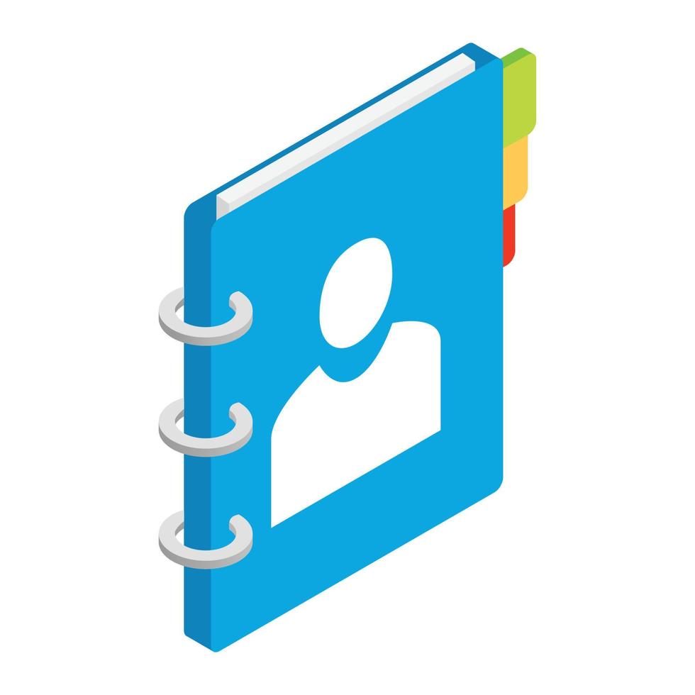 Spiral notebook isometric 3d icon vector