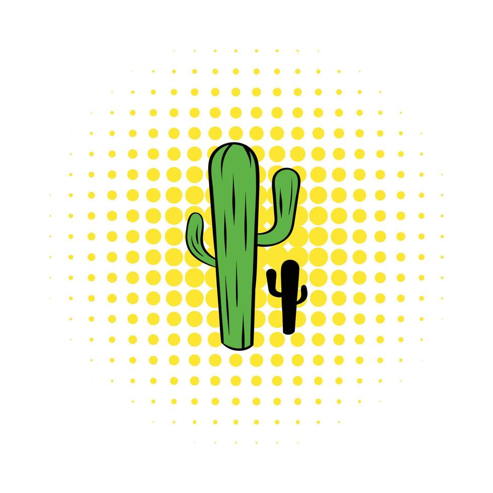 icono de cactus en estilo cómic vector