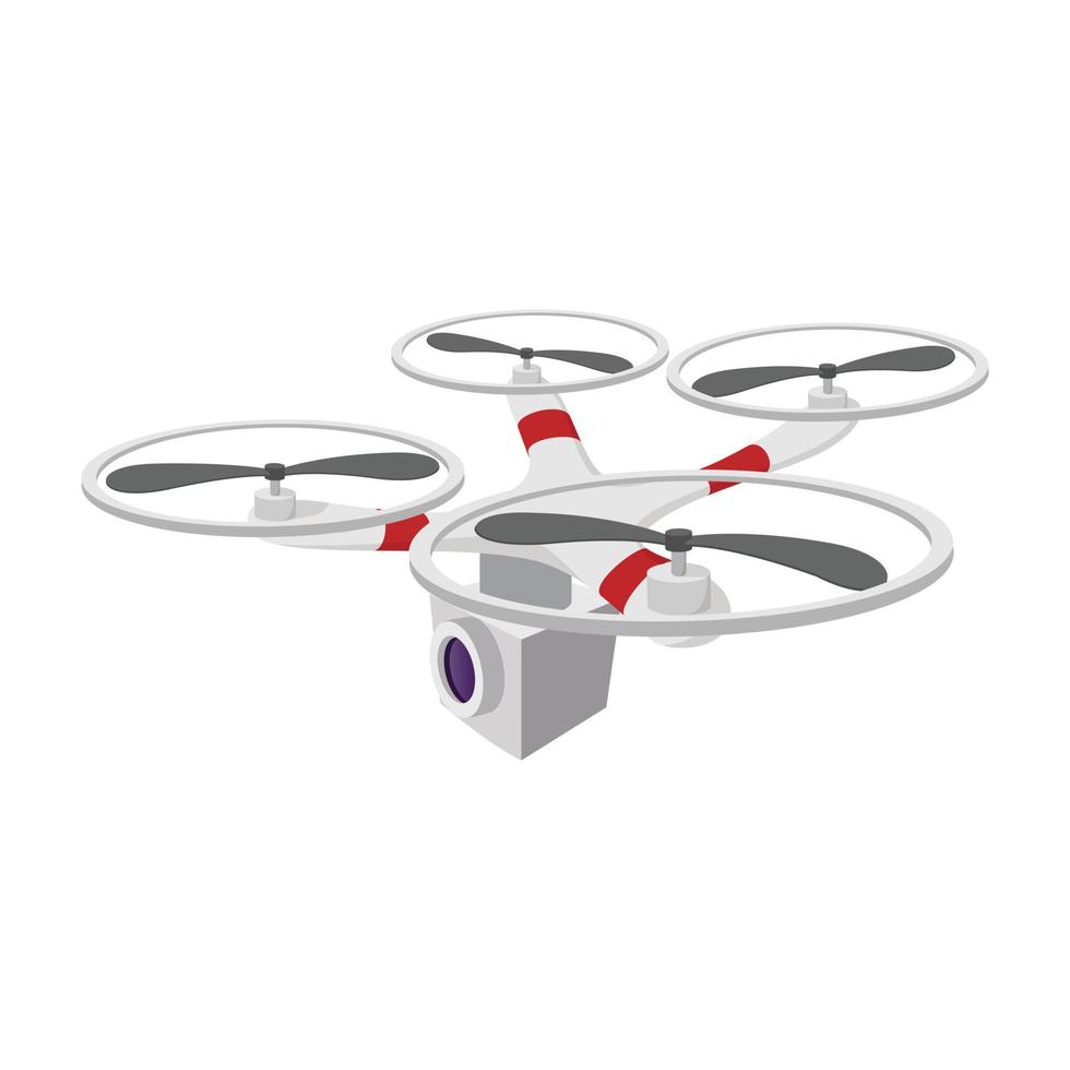 Quadrocopter with camera cartoon icon vector