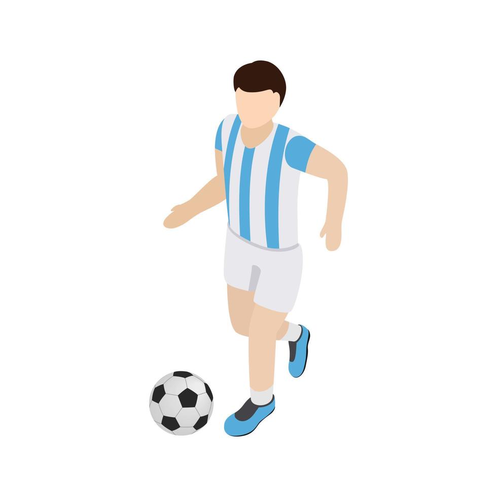 icono de jugador de fútbol argentino, estilo 3d isométrico vector