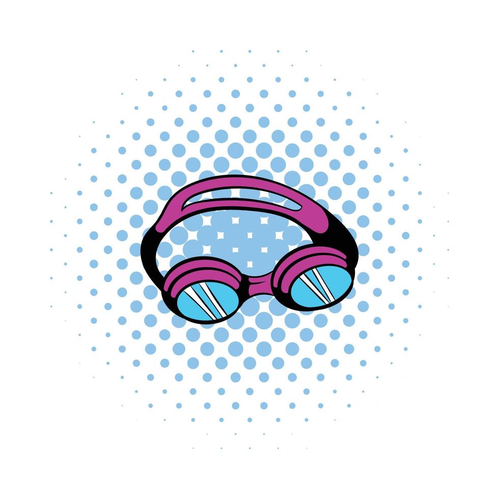 gafas para icono de natación, estilo cómic vector