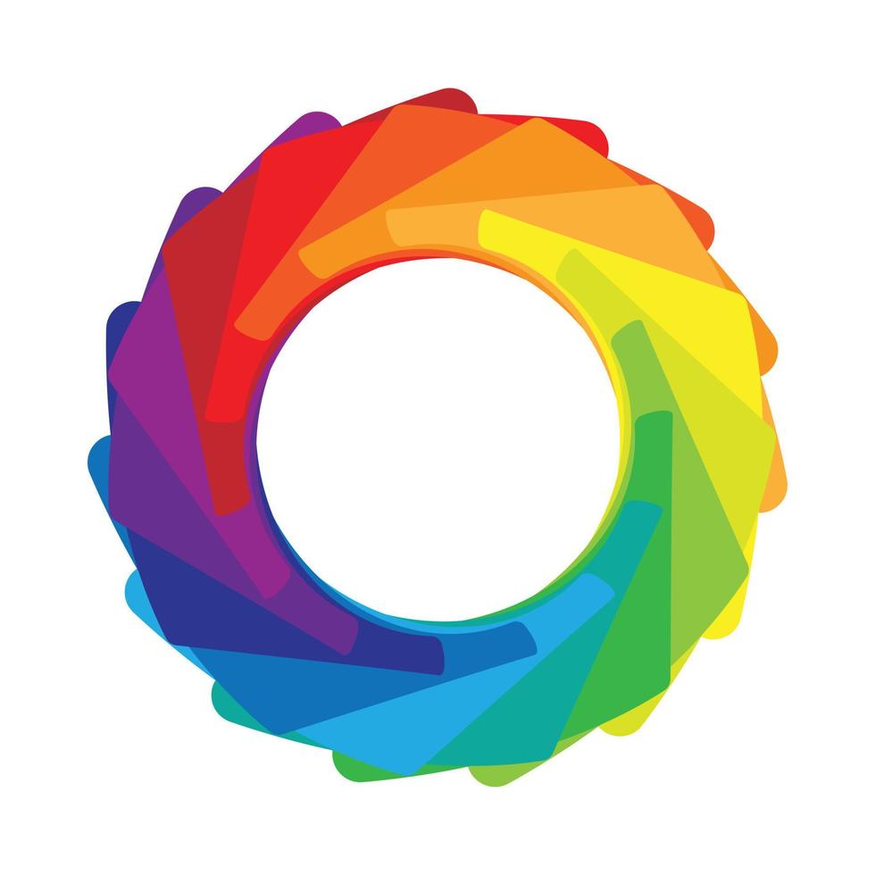 Multicolored abstract circle icon, cartoon style vector