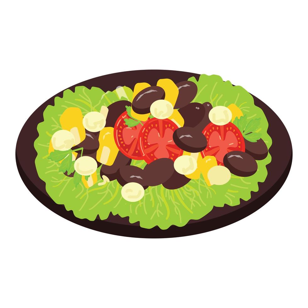 Mexican salad icon cartoon vector. Mexico food vector