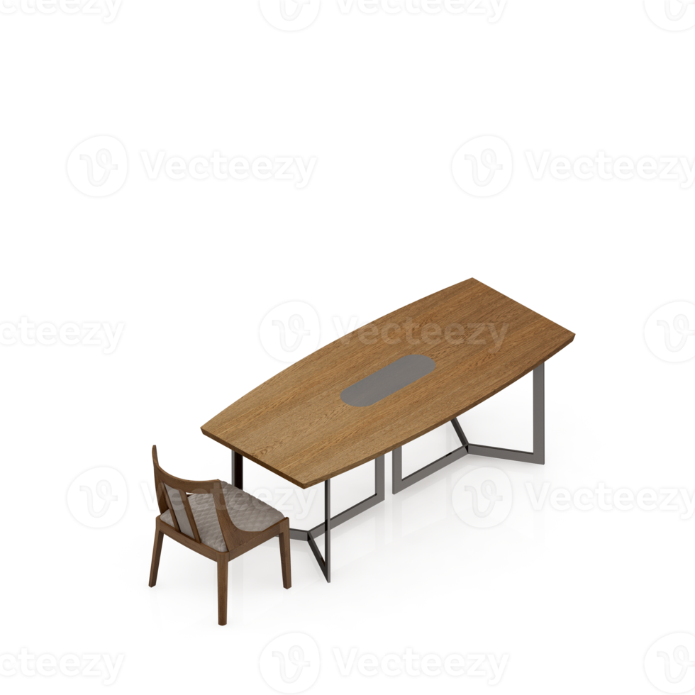 Isometric Table Set 3D render png