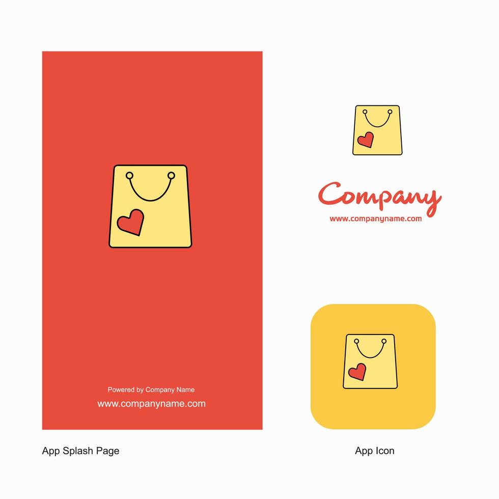 Shopping bag Company Logo App Icon and Splash Page Design Creative Business App Design Elements vector