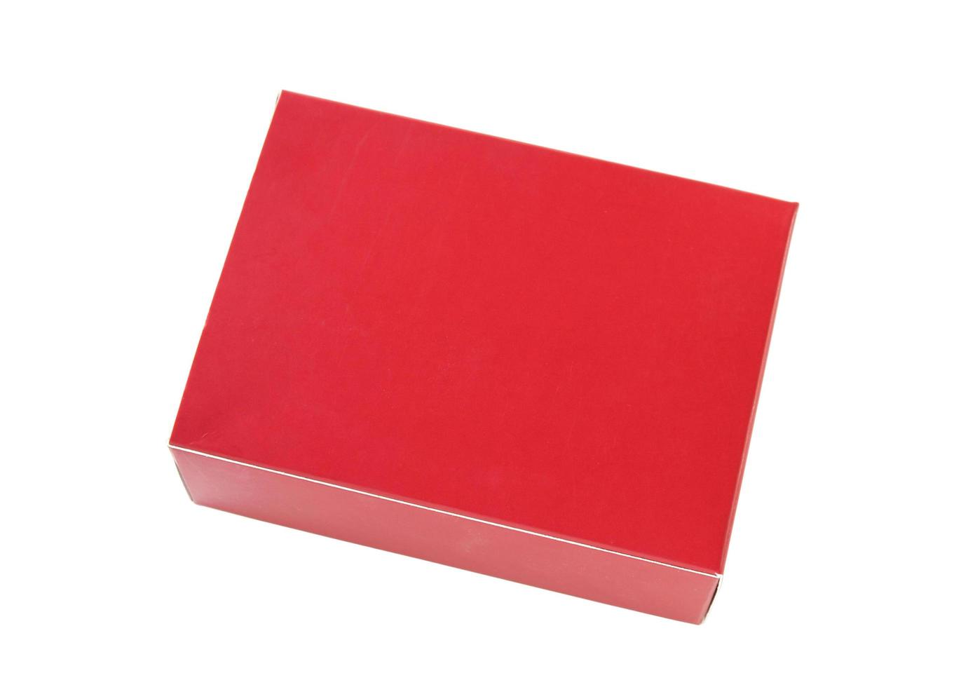 red package box isolated on white with clipping path photo