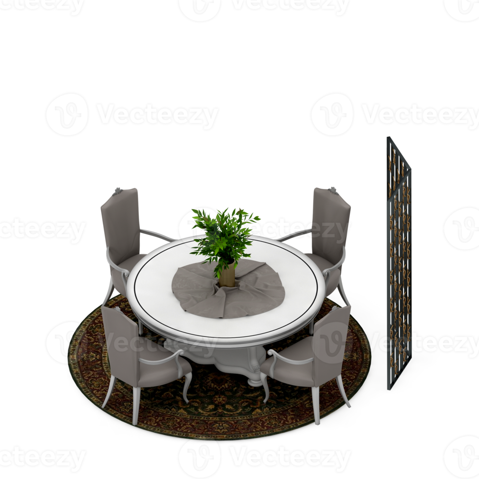 Isometric Table 3D render png