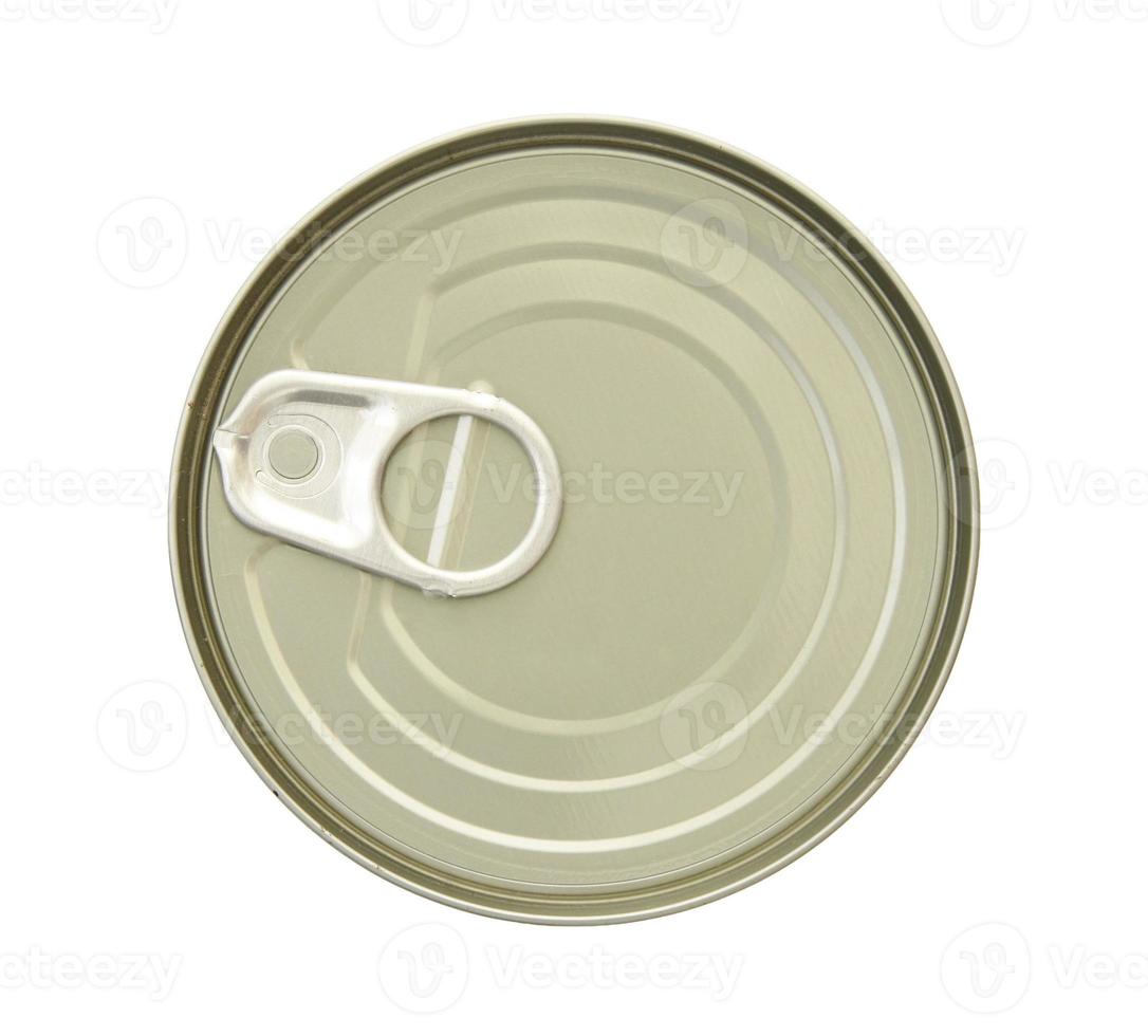 canned food isolated on white background with clipping path photo