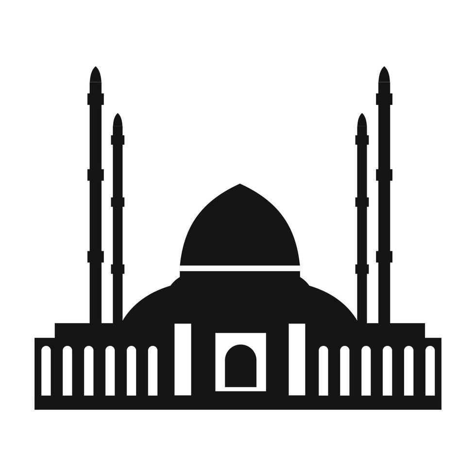 mezquita, simple, icono vector