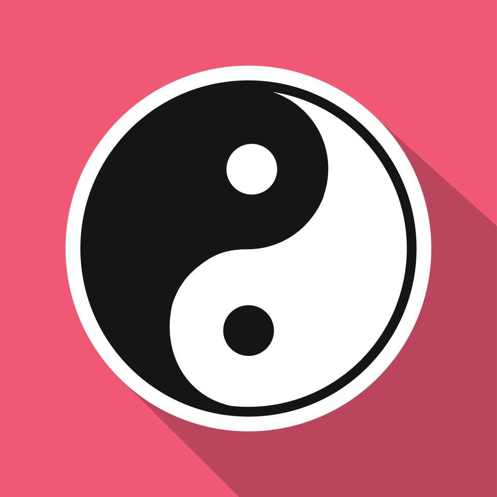 Yin yang flat icon vector