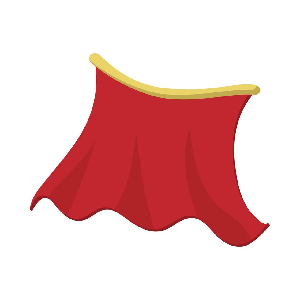 Red cape icon, cartoon style vector
