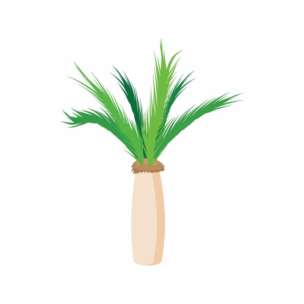 Date palm tropical tree icon, cartoon style vector