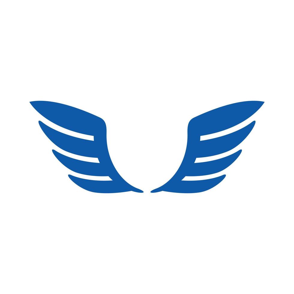 A pair of blue wings icon, simple style vector