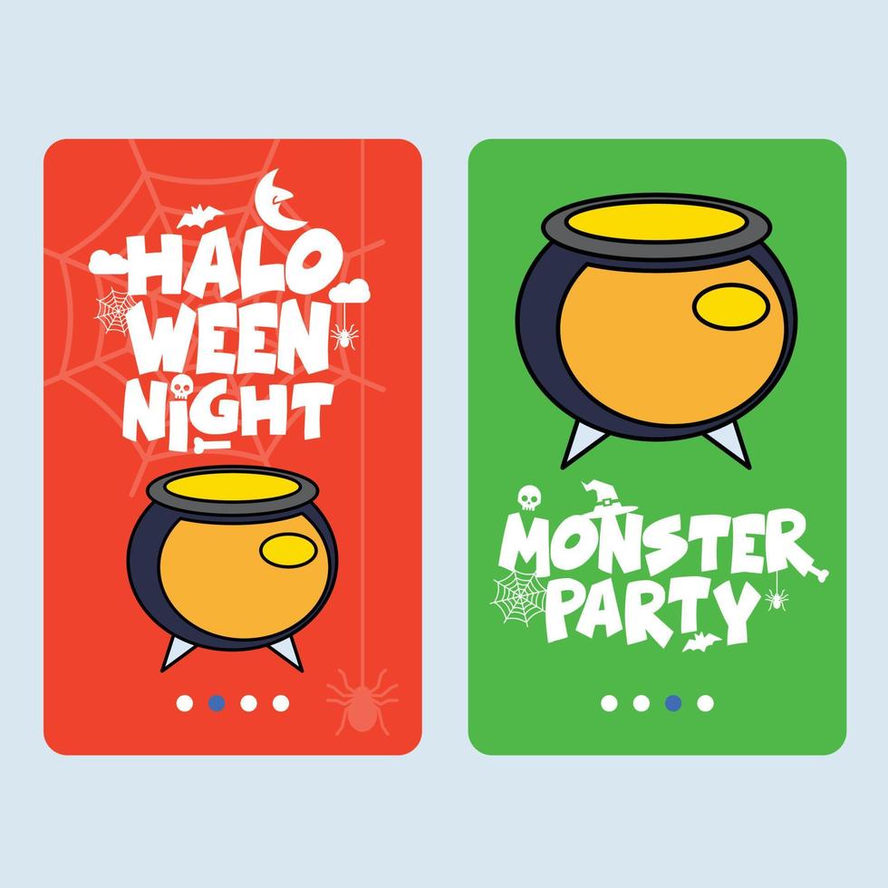 Happy Halloween invitation design with pot vector