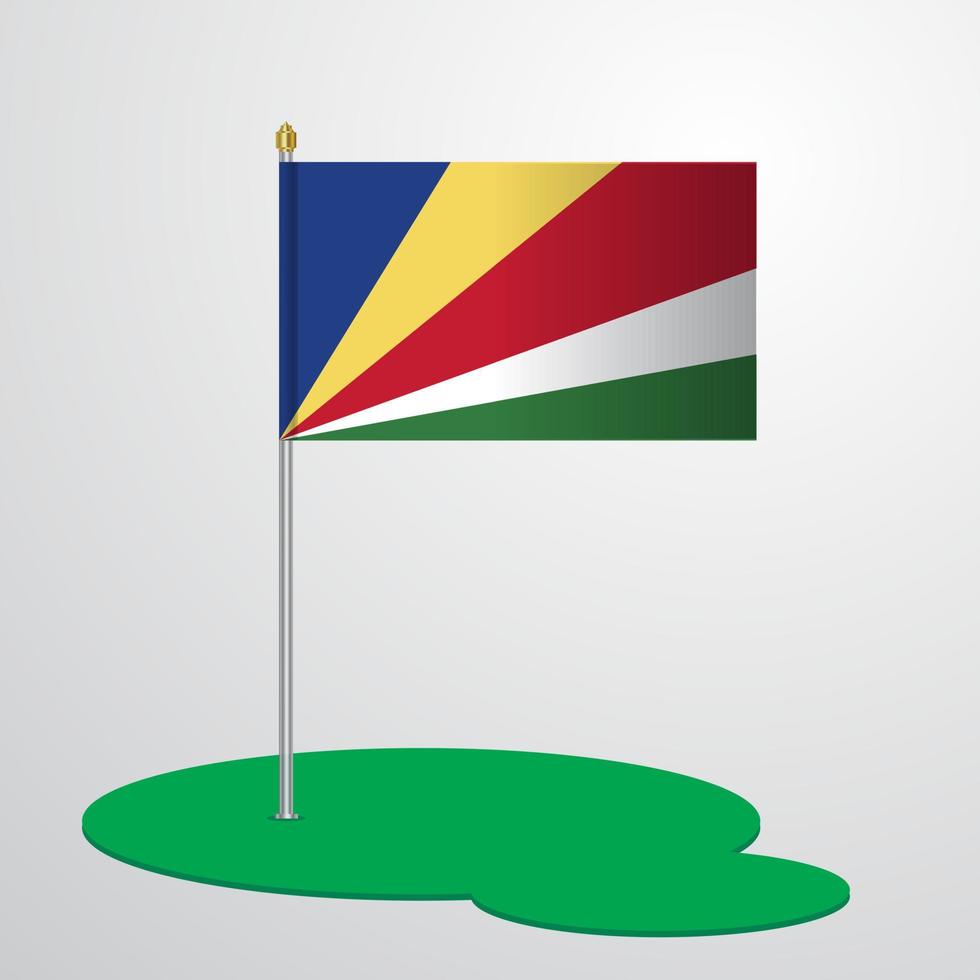 asta de la bandera de seychelles vector