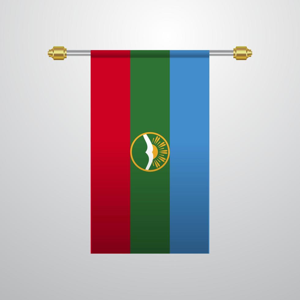 Karachay Chekessia hanging Flag vector
