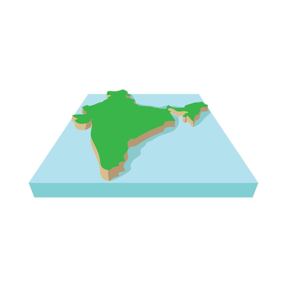 India map icon, cartoon style vector