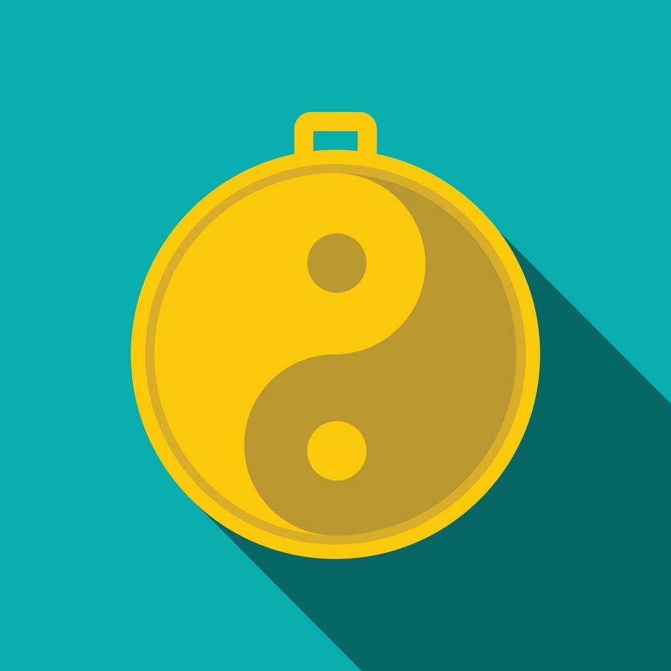 Amulet of yin yang icon vector