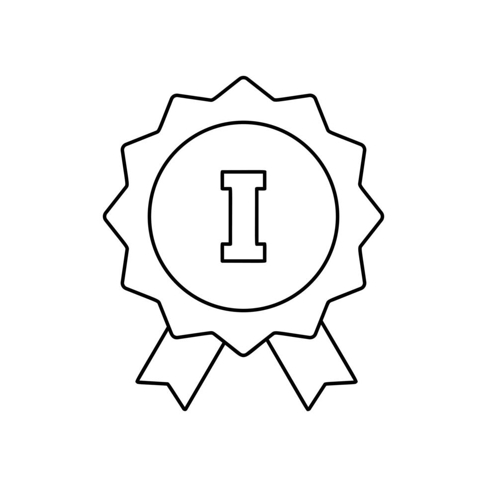 1st place ribbon line icon vector