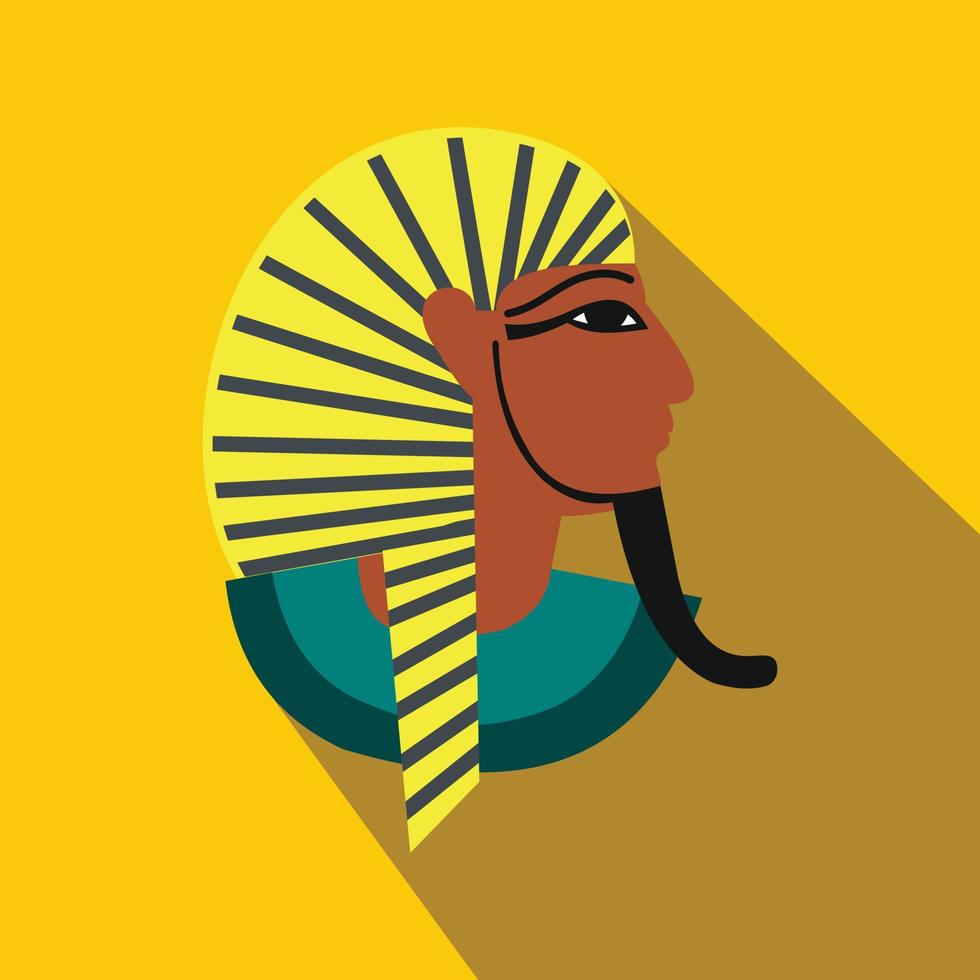 Egyptian pharaoh icon, flat style vector
