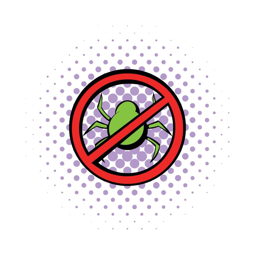 No computer virus, prohibition sign icon vector