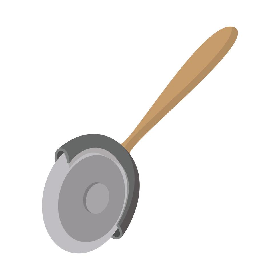 Pizza cutter icon, cartoon style vector