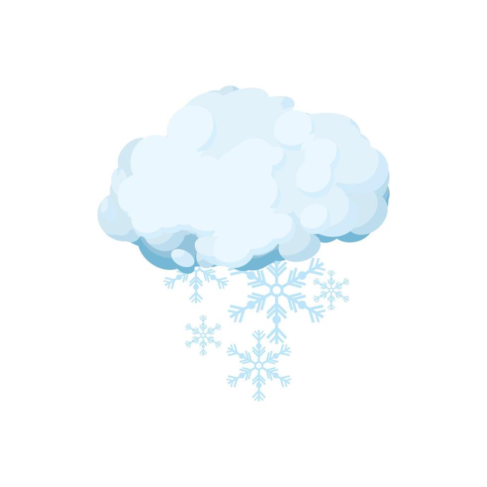 Snow cloud icon, cartoon style vector