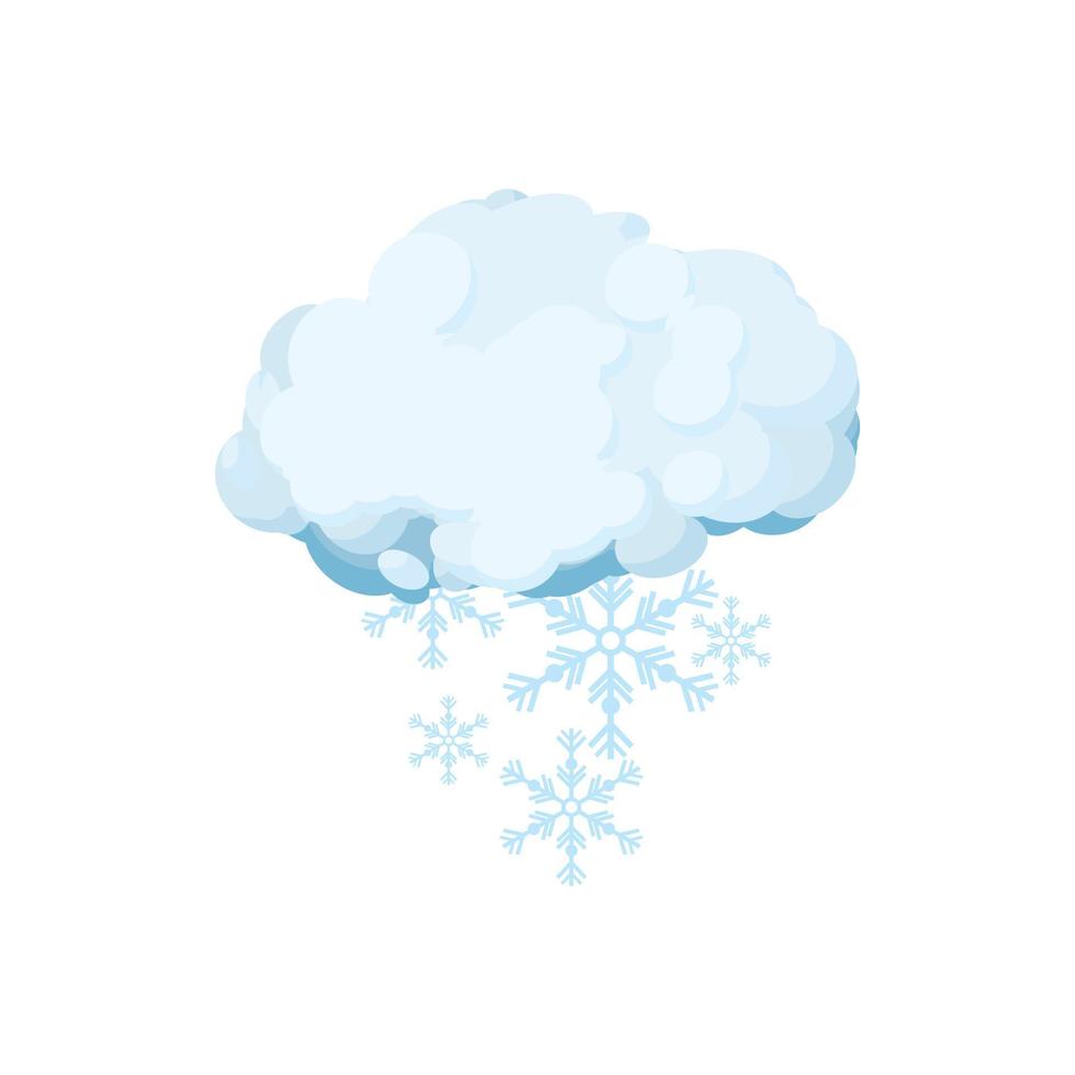 icono de nube de nieve, estilo de dibujos animados vector