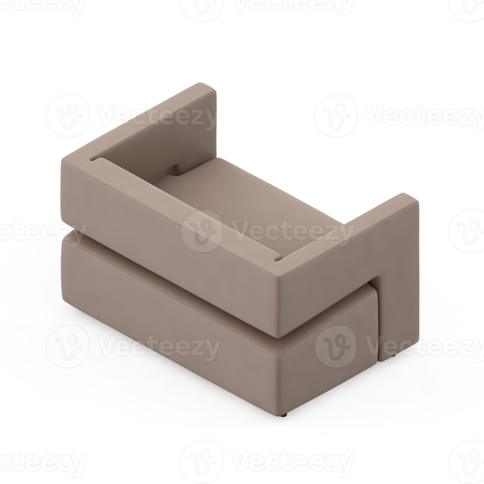 Isometric Armchair Isolated 3D render png