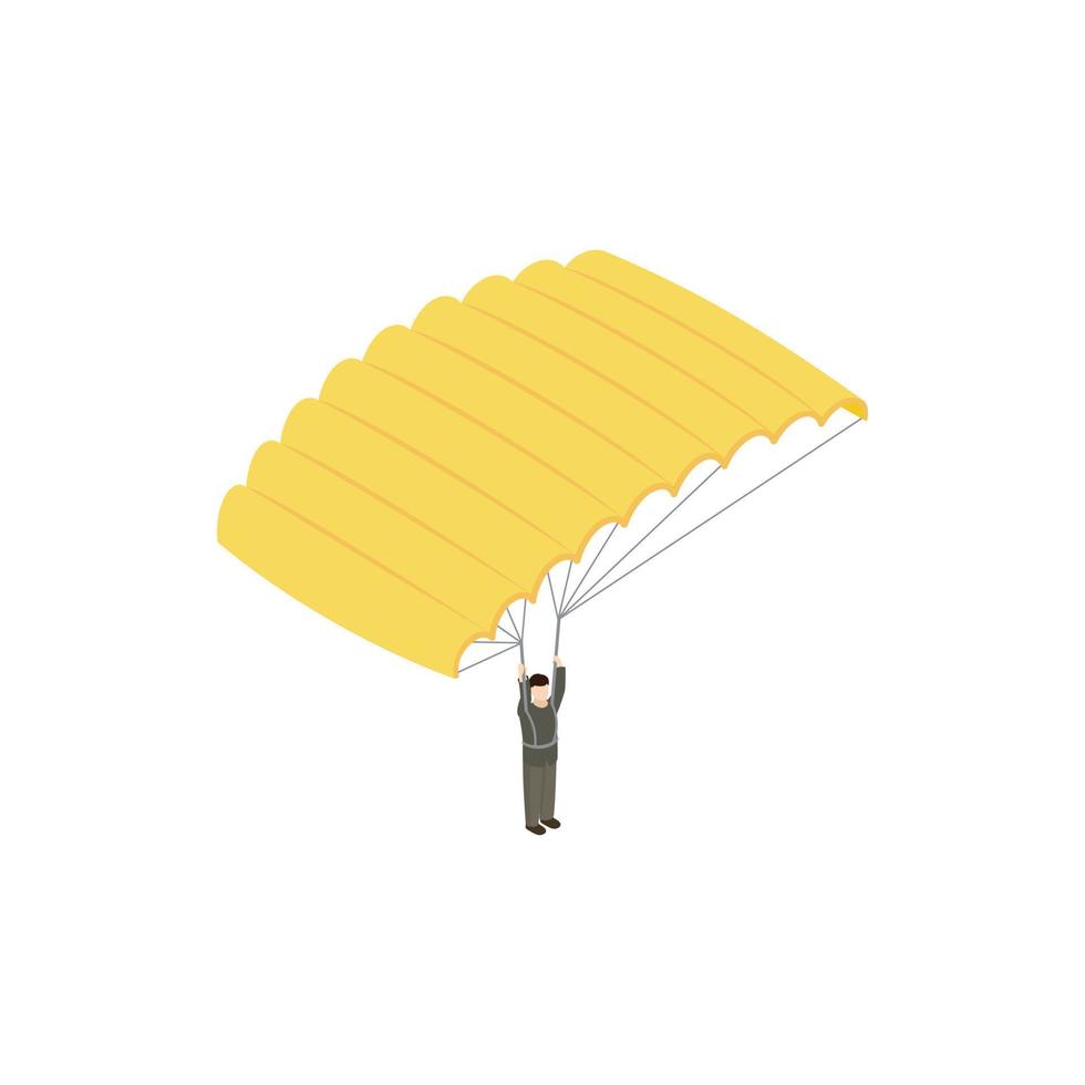 Parachutist icon, isometric 3d style vector