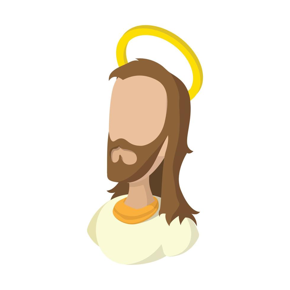 Jesus Christ face cartoon icon vector