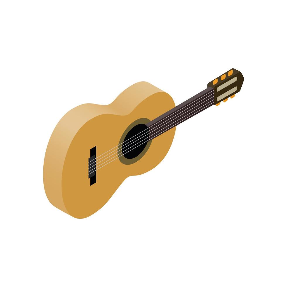 guitarra clásica, estilo isométrico 3d vector