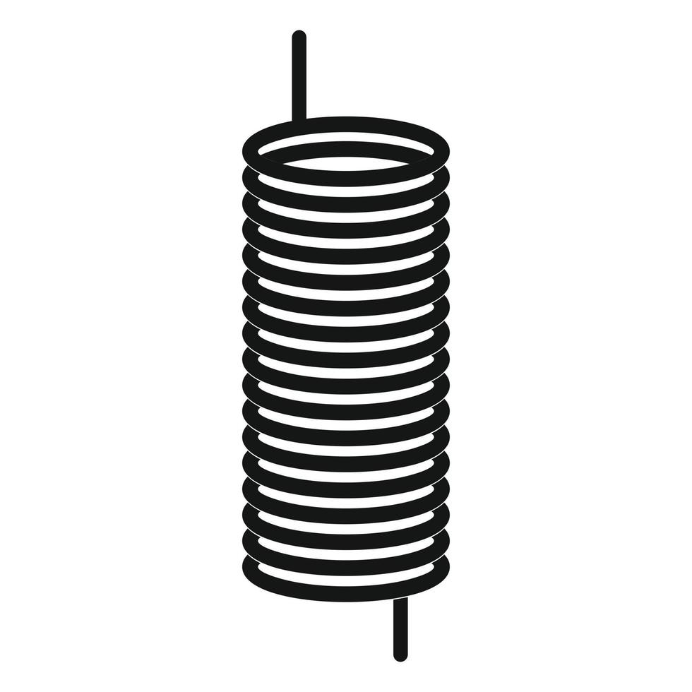 Metal spring icon, simple style vector