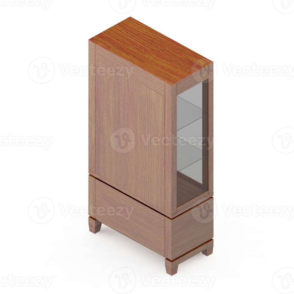 Isometric Cabinet 3D render png