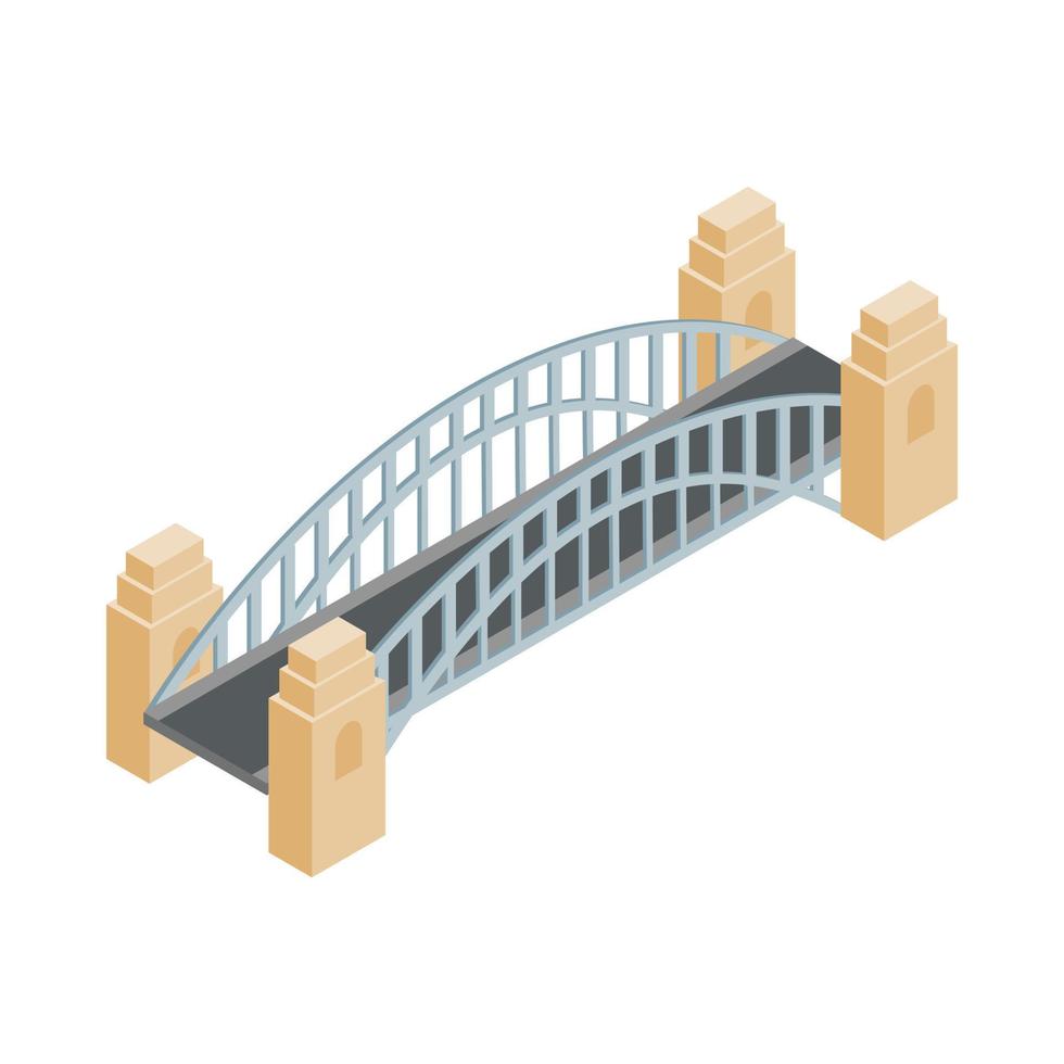 Sydney Harbour Bridge icon, isometric 3d style vector