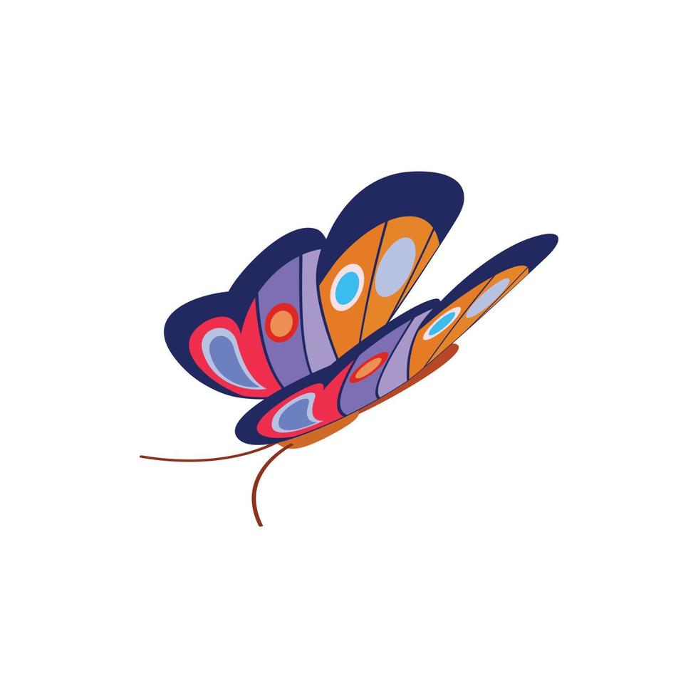 icono de mariposa azul, estilo 3d isométrico vector