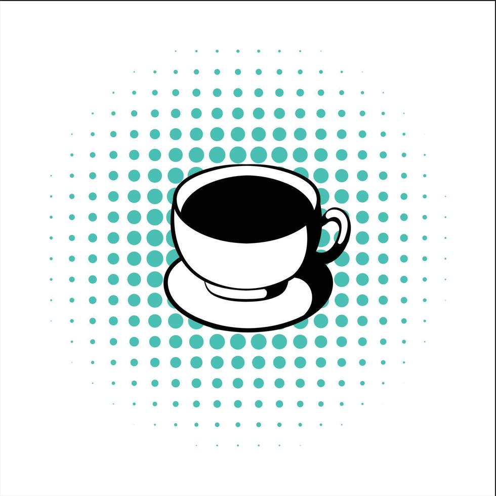 taza de icono de cómics de café vector