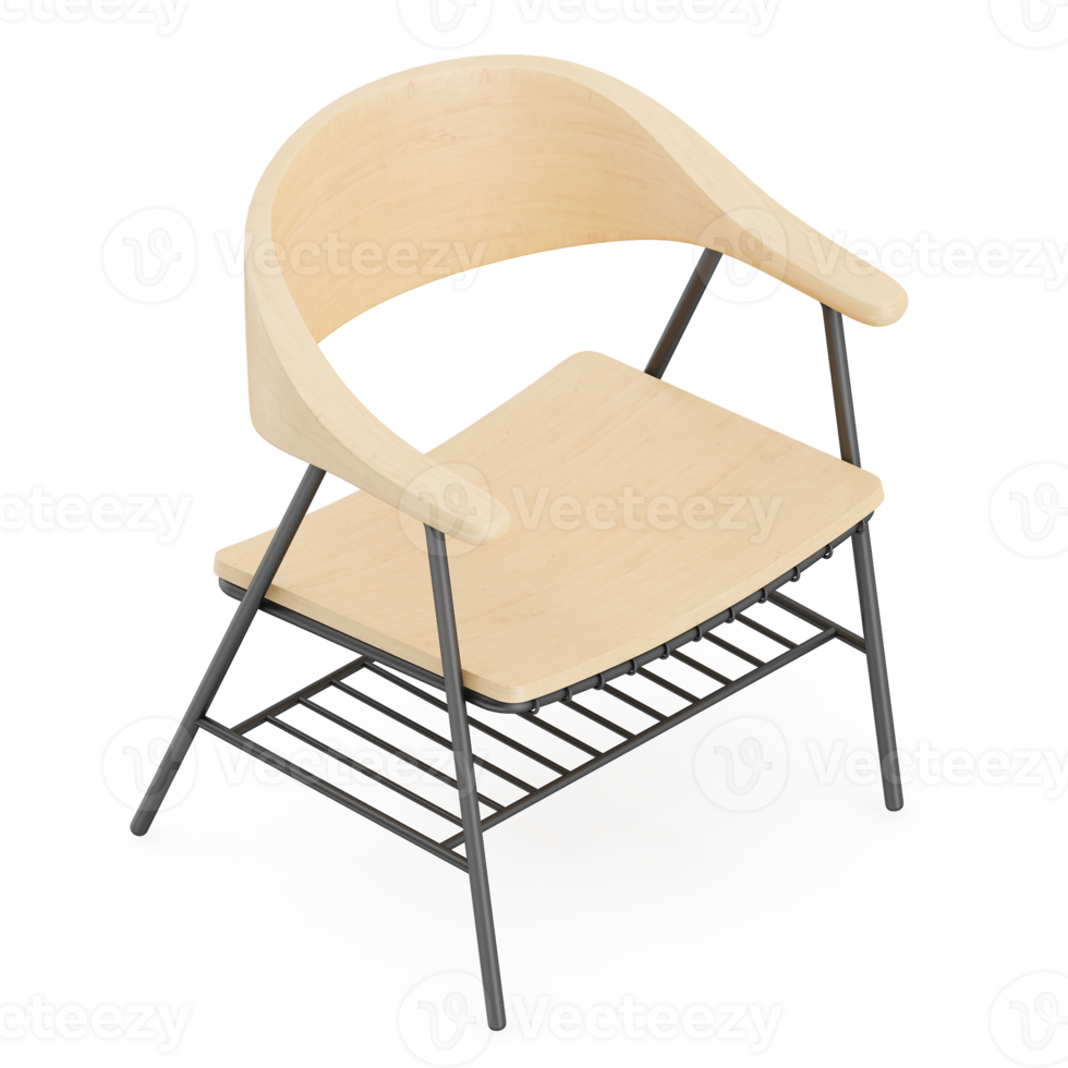 chaise isométrique rendu isolé 3d png