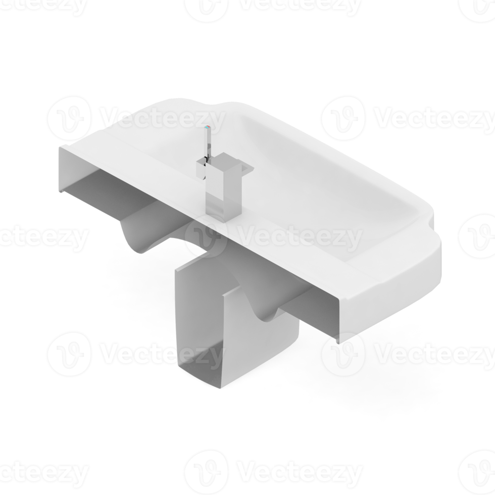 Isometric bathroom items 3D isolated render png