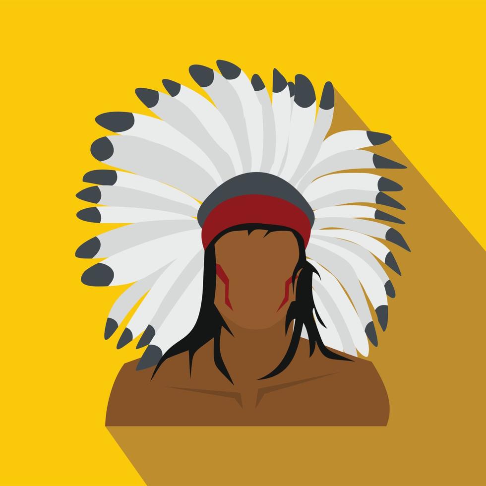 American indian flat icon vector