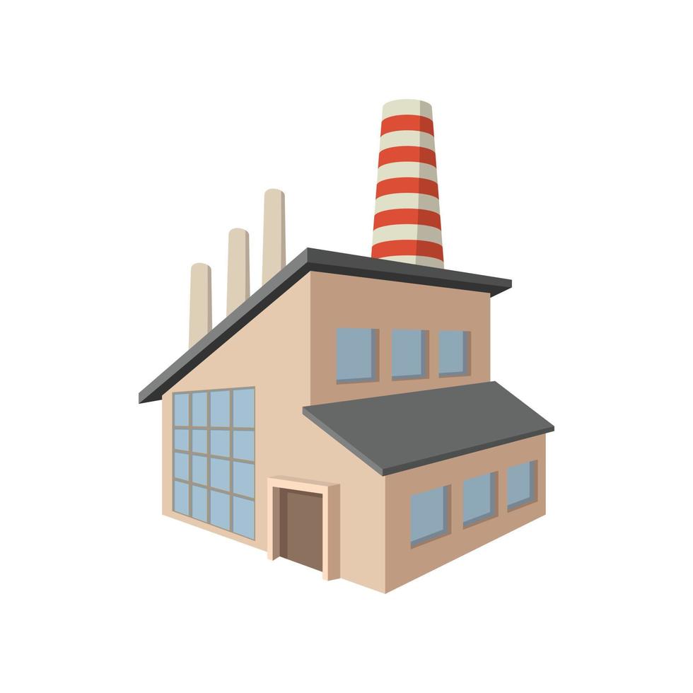 Factory building cartoon icon vector