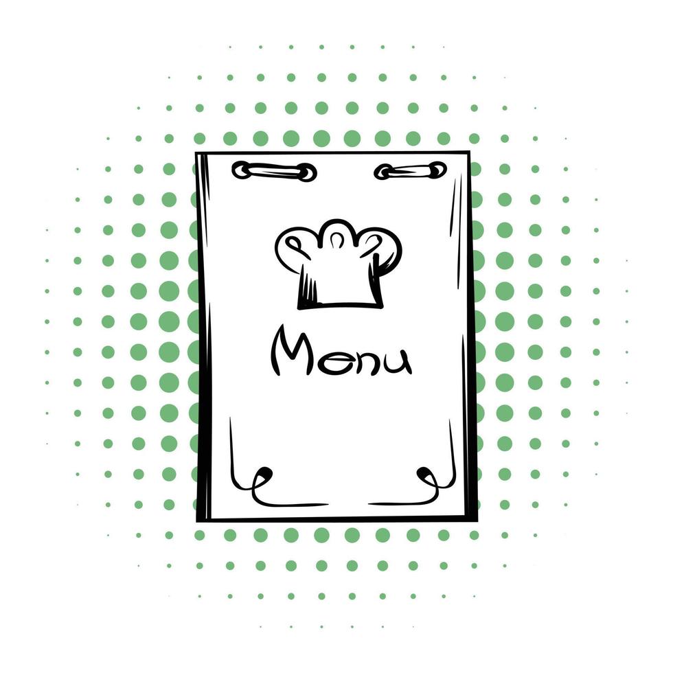 Restaurant menu comics icon vector