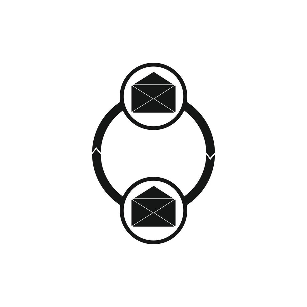 Synchronization messages icon, simple style vector