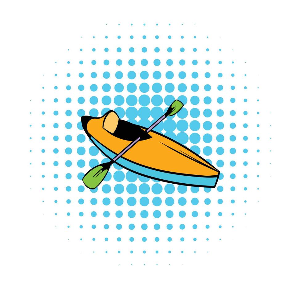icono de kayak, estilo comics vector